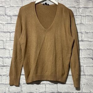 Express V-Neck Sweater in Camel